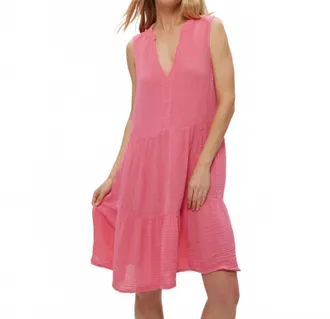 Michael Stars Daisy Gauze Midi Dress In Drangonfruit