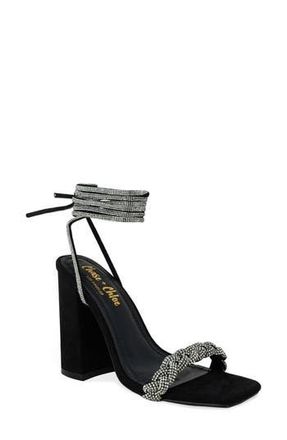 Chase + Chloe by Intouch Footwear Azalea Braided Crystal Embellished Sandal in Black Pu at Nordstrom Rack, Size 5.5