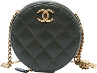 Chanel Pre-owned Quilted Mini Crossbody Bag - Dames - Vintage Mini Tas - Groen - ONE Size - Leer - Vintage