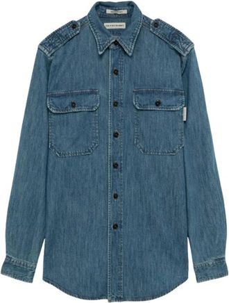 Roy Rogers Military Shirt - Dames - Spijkeroverhemden - Blauw - S - Denim - Overhemden