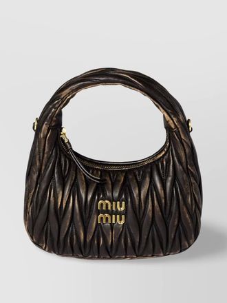 Miu Miu quilted top handle shoulder bag with detachable strap