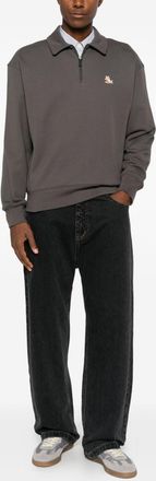 Maison Kitsun&eacute; Embroidered Logo Sweatshirt - Grey