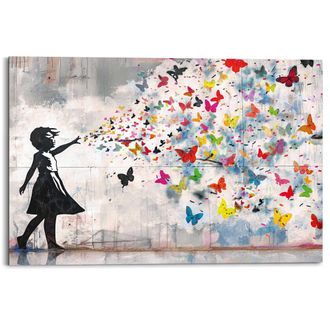 Reinders Deco-Panel »Streetart-Schmetterlinge« Teenager Zimmer - Mehrfarbig - MDF - Street Art - 90x60 cm