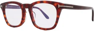 Tom Ford FT5870-F-B 054 Red Havana/Clear Blue Light Block 52mm