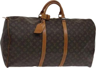 Louis Vuitton Tweedehands Canvas Louis Vuitton tassen - Dames - Vintage Weekendtas - Bruin - ONE Size - Leer - Vintage