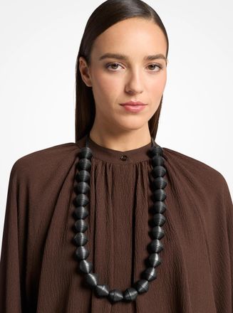Michael Kors Leather Beads Necklace