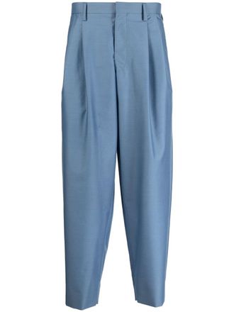 Kolor cropped tapered-leg suit trousers - Blue