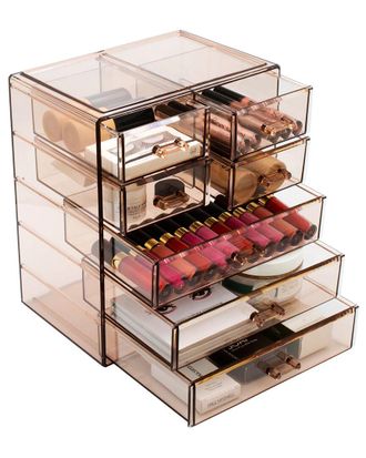 Sorbus Brown Makeup Storage Case With Drawers