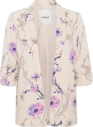 Soaked In Luxury SLShirley Print Blazer - Dames - Blazers - Beige - M - Leer - Jassen