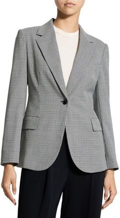 Theory Lynnia Houndstooth Blazer in Black Multi at Nordstrom, Size 2