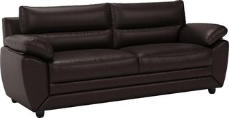 Vente-Unique Sof&aacute; 3 plazas de piel sint&eacute;tica MANOA - Color marr&oacute;n