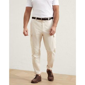 Brunello Cucinelli MenS Off White Relaxed Cargo Trousers, Size 52