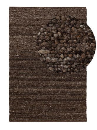 benuta Alfombra de lana marr&oacute;n 170x240
