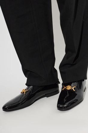 Versace Gala Leather Shoes, Mens, Black