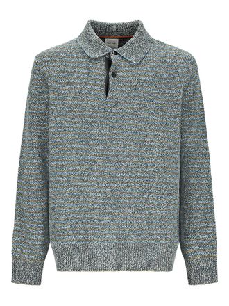 Paul Smith Maglione a righe con colletto stile polo - Blu