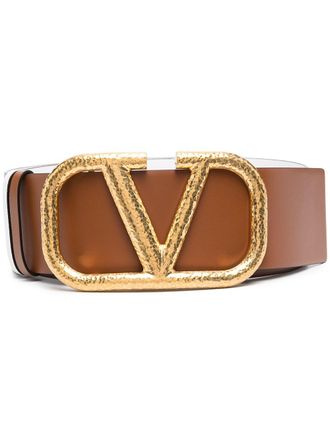 Valentino Garavani 70mm VLogo Signature reversible belt - women - Calf Leather/Calf Leather - 75 - Brown