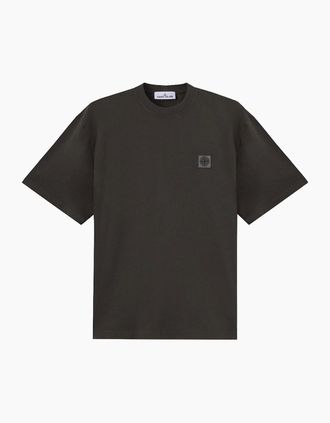 Stone Island Mens Patch Logo 2100030 T-Shirt Charcoal/Brown - Grey - Size: 46