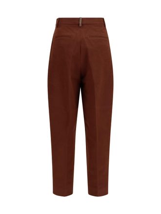 Fabiana Filippi Womens Pants Wool-Blend Ebony Cotton Trousers
