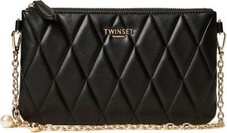 Twin-Set quilted chain clutch bag - Black