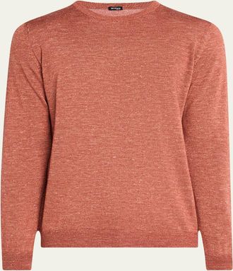Kiton Mens Cashmere and Linen Crewneck Sweater