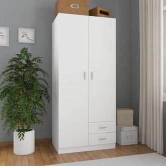 vidaXL Armadio Bianco 80x52x180 cm in Legno Multistrato - Vidaxl