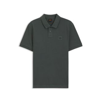 BOSS Stretch-cotton slim-fit polo shirt with logo patch