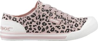 Rocket Dog Jazzin casual schoenen voor dames met luipaardprint (lichtroze/zwart/wit)