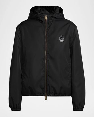 Versace Men & apos;s Nylon Twill Hooded Jacket