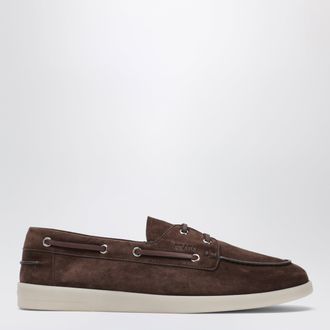 Prada Brown Suede Boat Shoes