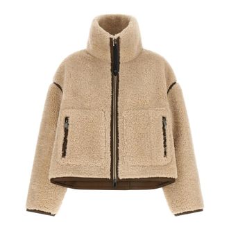 Pinko Teddy Crop Jacket - Dames - Jassen - Beige - M - Jassen