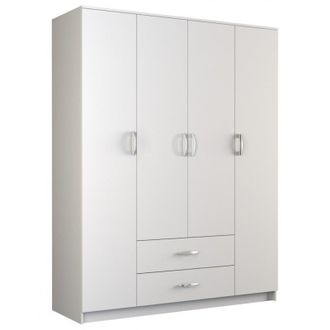 Topeshop Roma - Armario Dormitorio Grande 4 Puertas - 160x52x205 Cm - 2 Cajones - Armario Con Espacio Para Colgar
