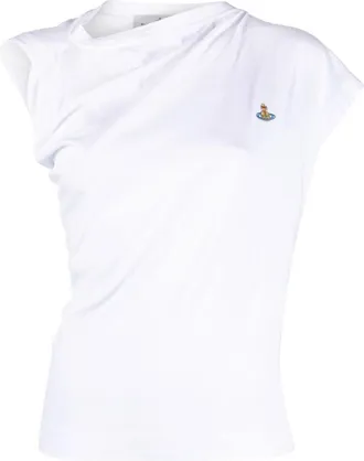 Vivienne Westwood White Draped Cotton Top