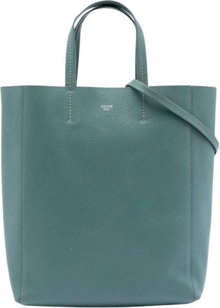 Celine Pre-owned Tote Bags, female, Green, Size: ONE SIZE Pre-owned Grained Leather Tote Bag