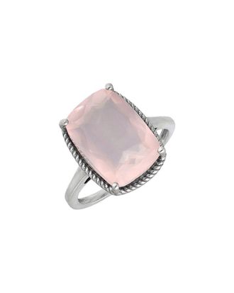 Tiramisu Silver 6.90 Ct. Tw. Rose Quartz Ring