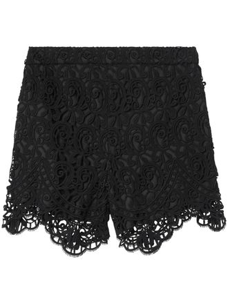 Burberry high-waisted macramé lace shorts - Black