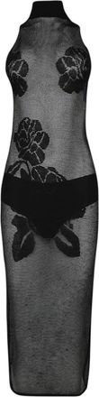 Magda Butrym rose knit midi dress - women - Viscose/Cotton/Polyamide - 34 - Black