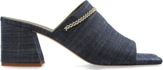 MARIA LUCA Hak slippers - Dames - Muiltjes - Blauw - 38 1/2 EU - Leer - Schoenen