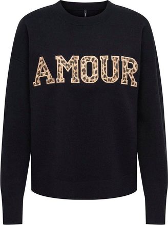 Only Trui met ronde hals en opschrift Amour