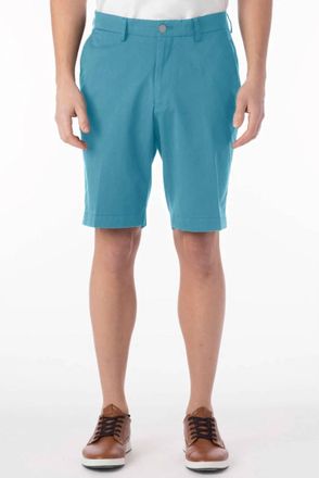 Ballin Techno-Cotton Sateen Performance Shorts In Aqua