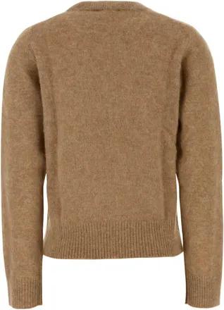 Ganni Womens Camel Alpaca Blend Sweater Exterior: Nylon Wool Maglieria