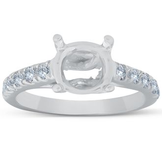 Pompeii3 Diamond Semi Mount 14k White Gold Engagement Setting Size Selectable