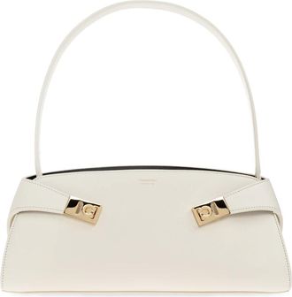 Ferragamo Tassen, Dames, Beige, ONE Size, Leer, Hug Leren Tas