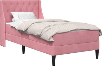 vidaXL Struttura Letto Con Materasso Rosa 100 X 200 Cm Velluto Vidaxl