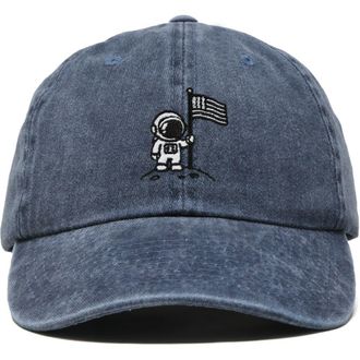 Dalix Moon Mission Dad Cap in Washed Navy Blue at Nordstrom