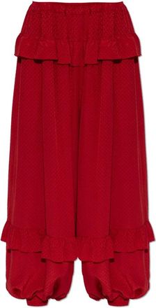Chlo&eacute; Flu&iuml;de Gerimpelde Broek - Dames - Wijde Broeken - Rood - XS - Broeken