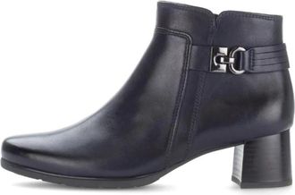 Gabor Elegante Enkellaarsjes - Dames - Laarzen met Hak - Blauw - 41 EU - Leer - Schoenen