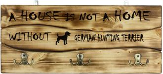 OEM Terrier De Caza Alem&aacute;n, Jagdterrier: Percha Con Perro, Expositor De Medallas, Decoraci&oacute;n Del Hogar De Art-dog