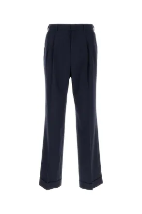 Casablanca Navy Blue Wool Pant