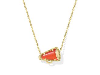 Kendra Scott Cheer Short Pendant Womens Necklace Womens Necklace Papaya Mother Of Pearl, Brass/Gold-Plated/Pearl