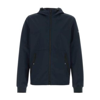 Woolrich Soft Shell Full-Zip Hoodie - Heren - Vesten met rits - Blauw - S - Polyester - Hoodies & sweatvesten